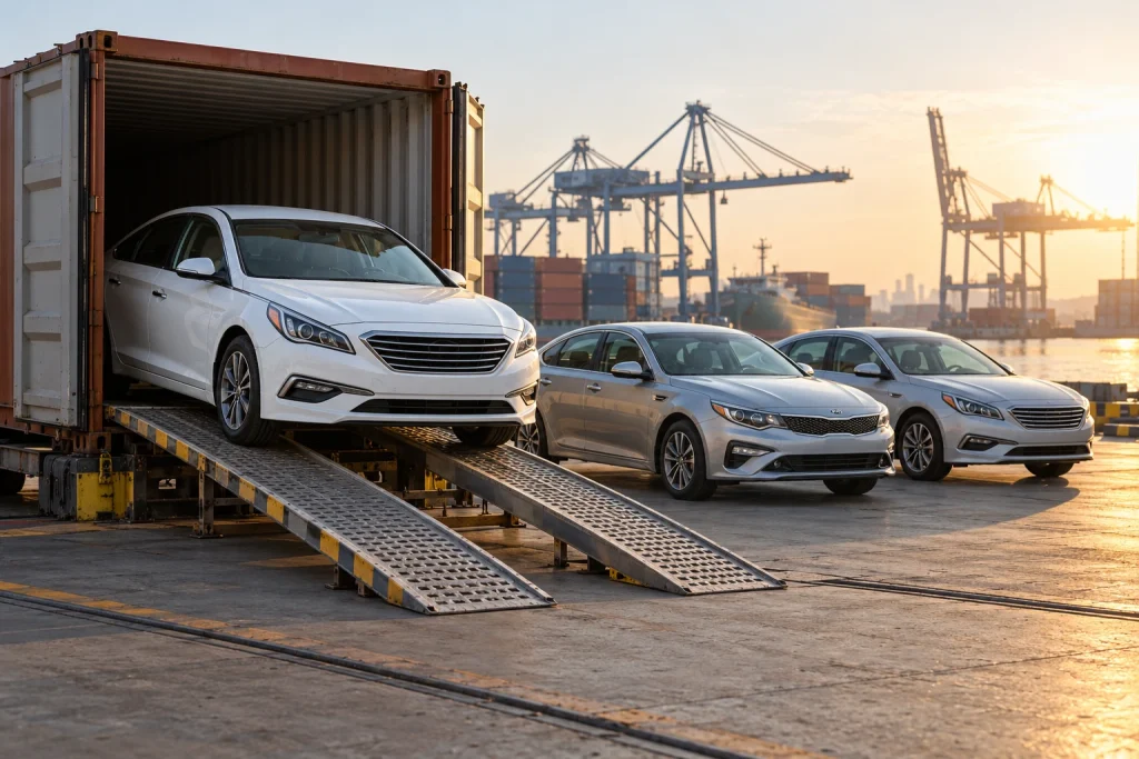 Пригон авто з Кореї: Hyundai Sonata і Kia K5 у порту